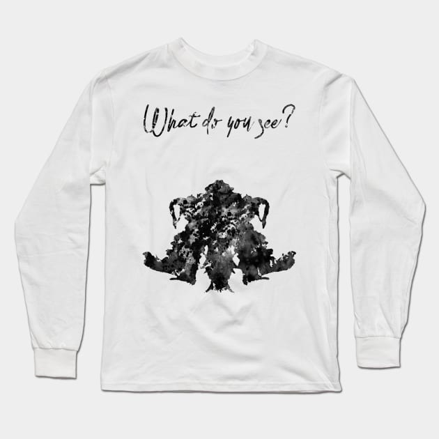 Rorschach inkblot test Long Sleeve T-Shirt by erzebeth